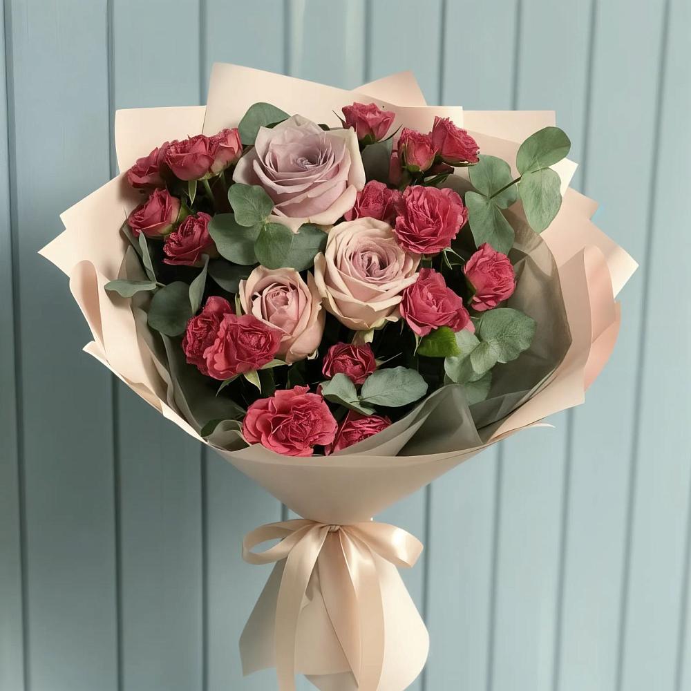 Букет цветов из: Гвоздики и Розы в Пузево