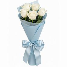 Букет 5 Белых роз Проуд в Пузево