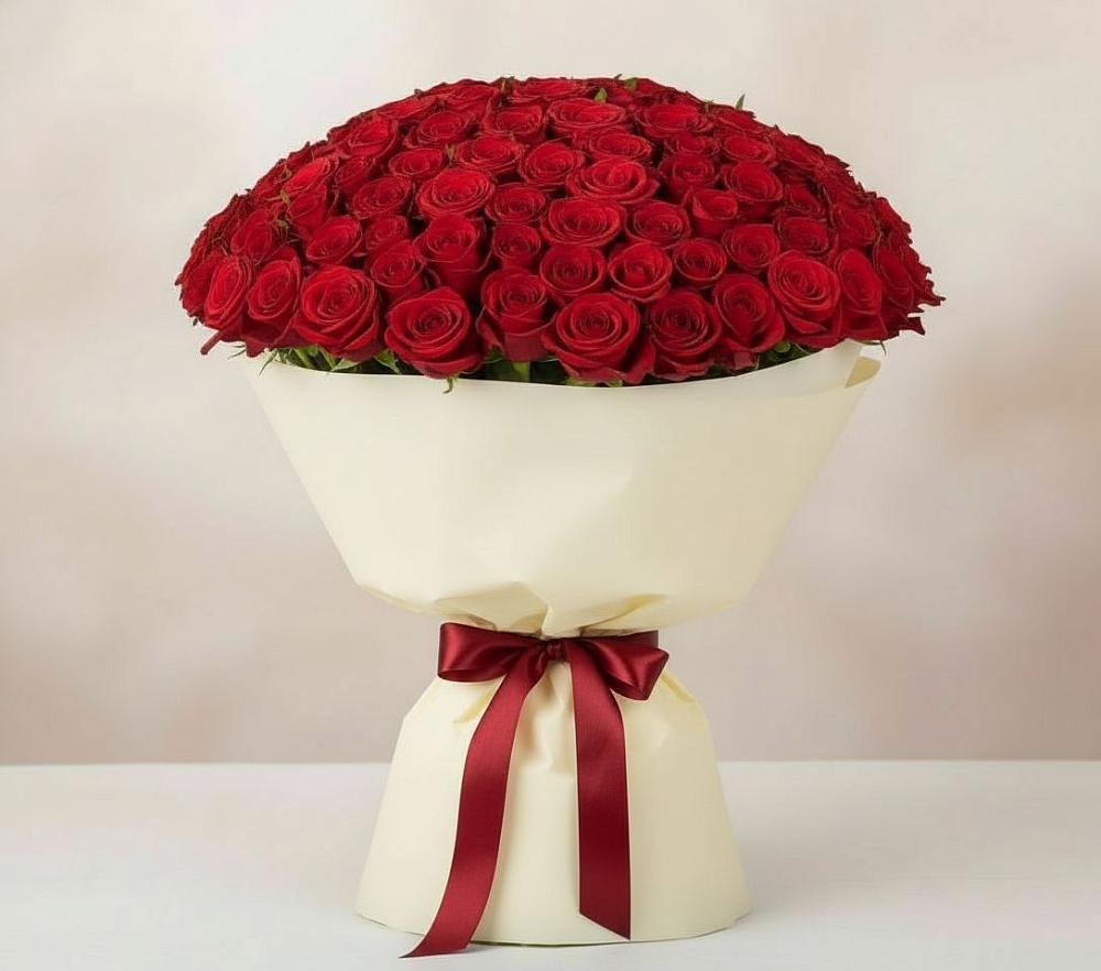 Букет 101 Красная роза Милано в Пузево