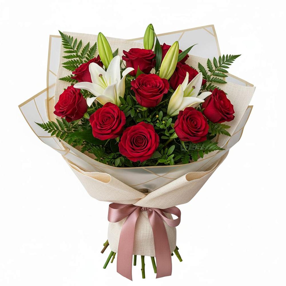 Букет цветов из: Лилии и Розы в Пузево