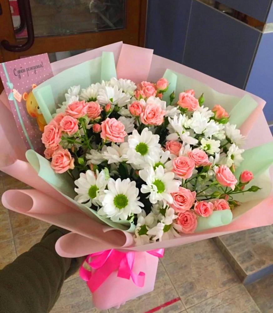 Букет цветов из: Розы и Хризантемы в Пузево