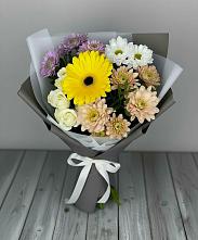Букет цветов из:  Розы, Герберы и Хризантемы в Пузево