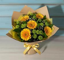 Букет цветов из:  Герберы и Хризантемы в Пузево