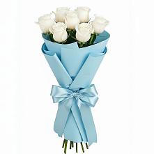 Букет 7 белых роз Проуд в Пузево