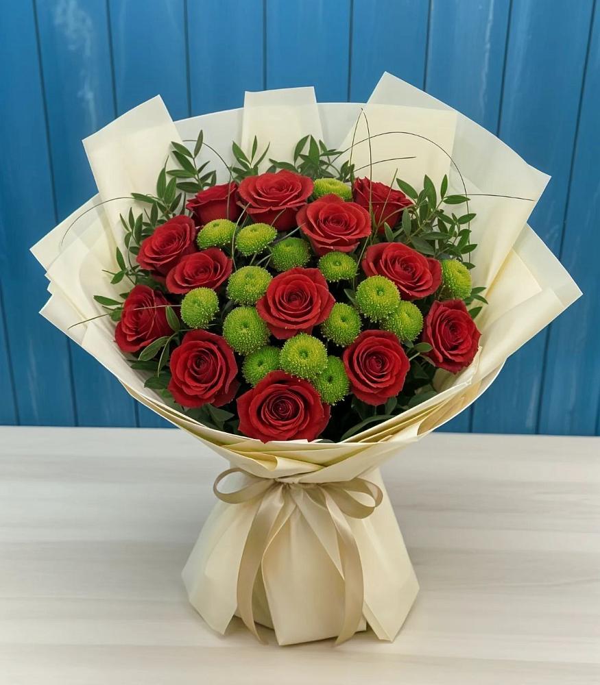 Букет цветов из: Розы и Хризантемы в Пузево