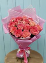 Букет 15 Розовых роз Равель в Пузево