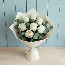 Букет Белые розы в Эвкалипте #REPLACE_PRED# Пузево