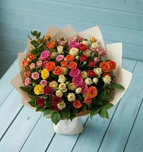 Букет Микс из разноцветных кустовых роз #REPLACE_PRED# Пузево